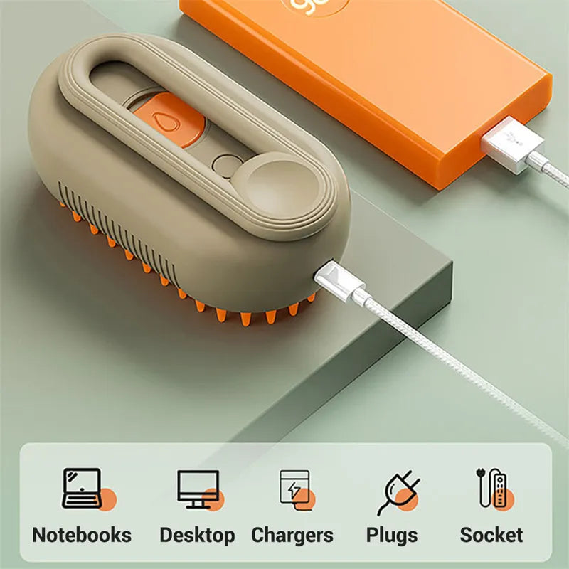 PURRLIT ™ Electric Steam Cat Grooming Brush