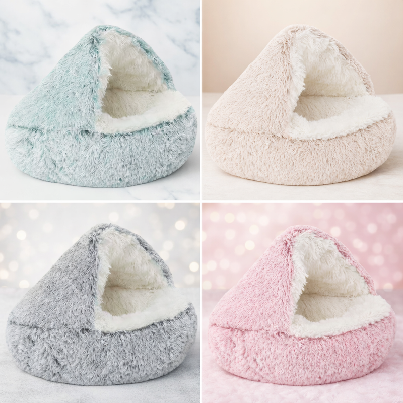 PURRLIT ™ Plush Cat Bed Cave