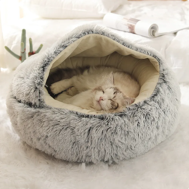 PURRLIT ™ Plush Cat Bed Cave
