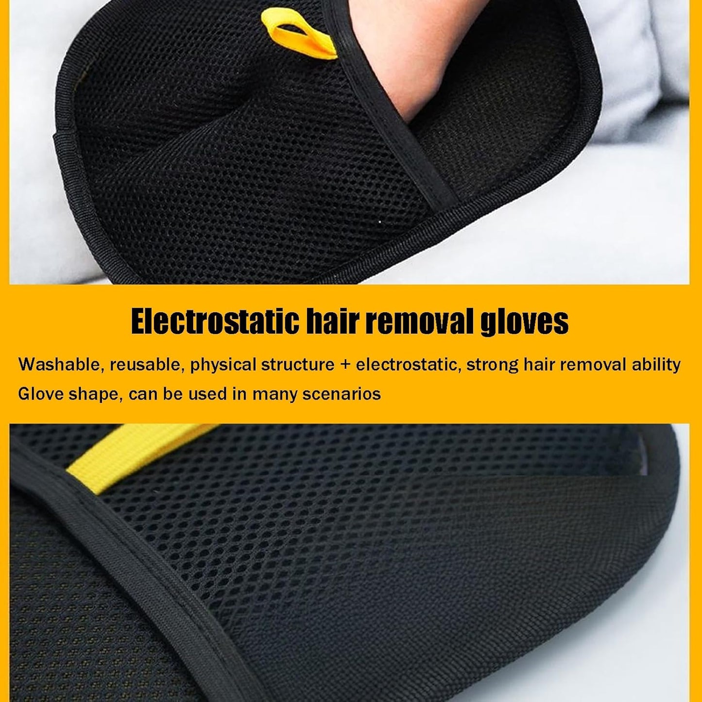Electrostatic Pet Hair Grooming/Cleaning Gloves