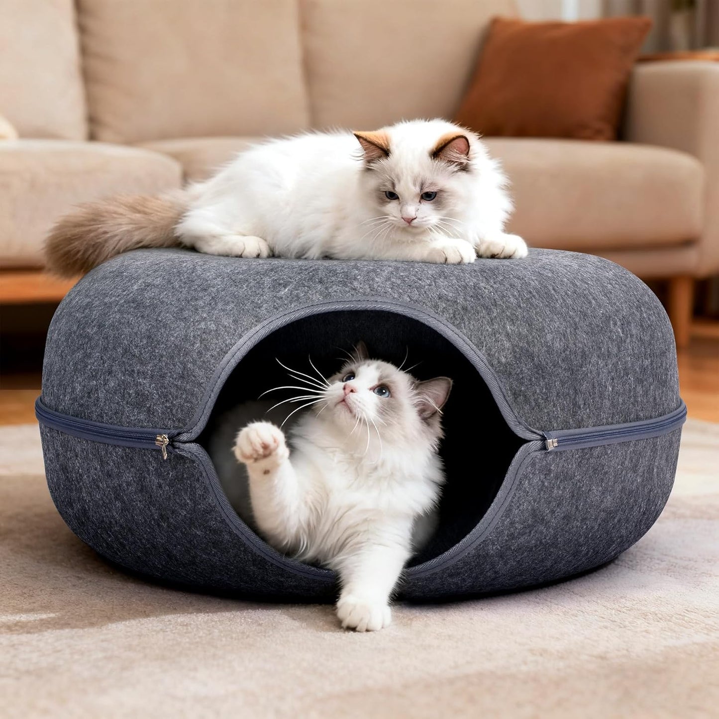 Purrlit Cat Felt Bed and Tunnel (All Season)