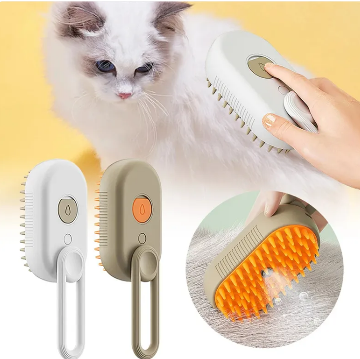 PURRLIT ™ Electric Steam Cat Grooming Brush