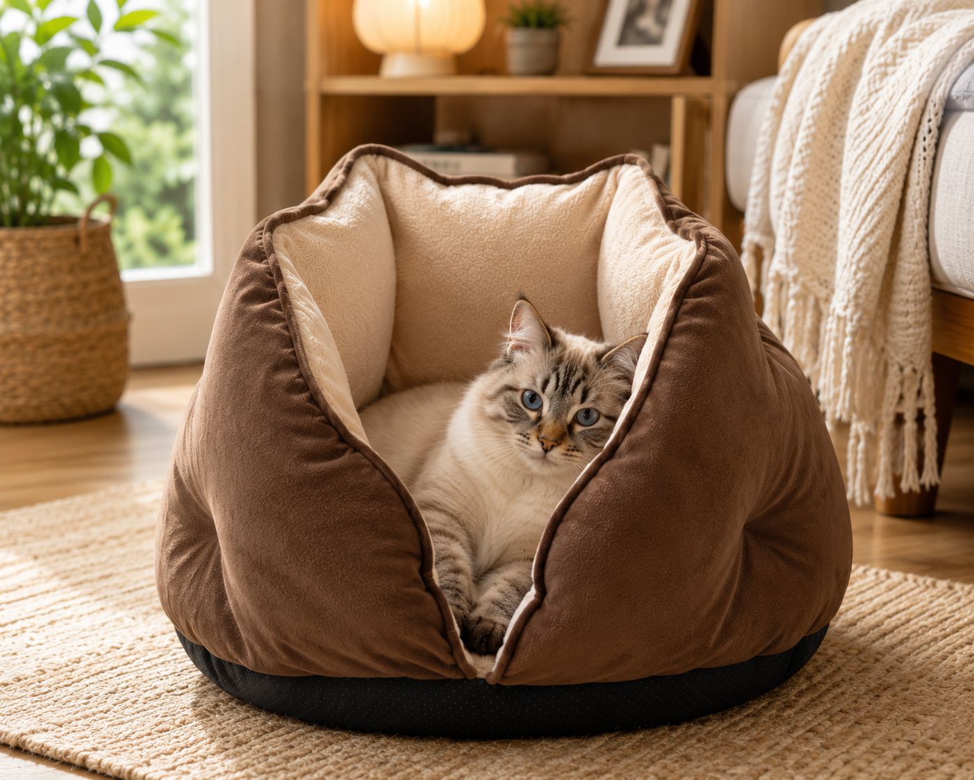 PURRLIT ™ Pet Cave Bed – Ultra Soft Warm Cat House