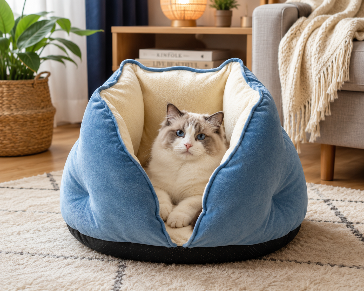PURRLIT ™ Pet Cave Bed – Ultra Soft Warm Cat House