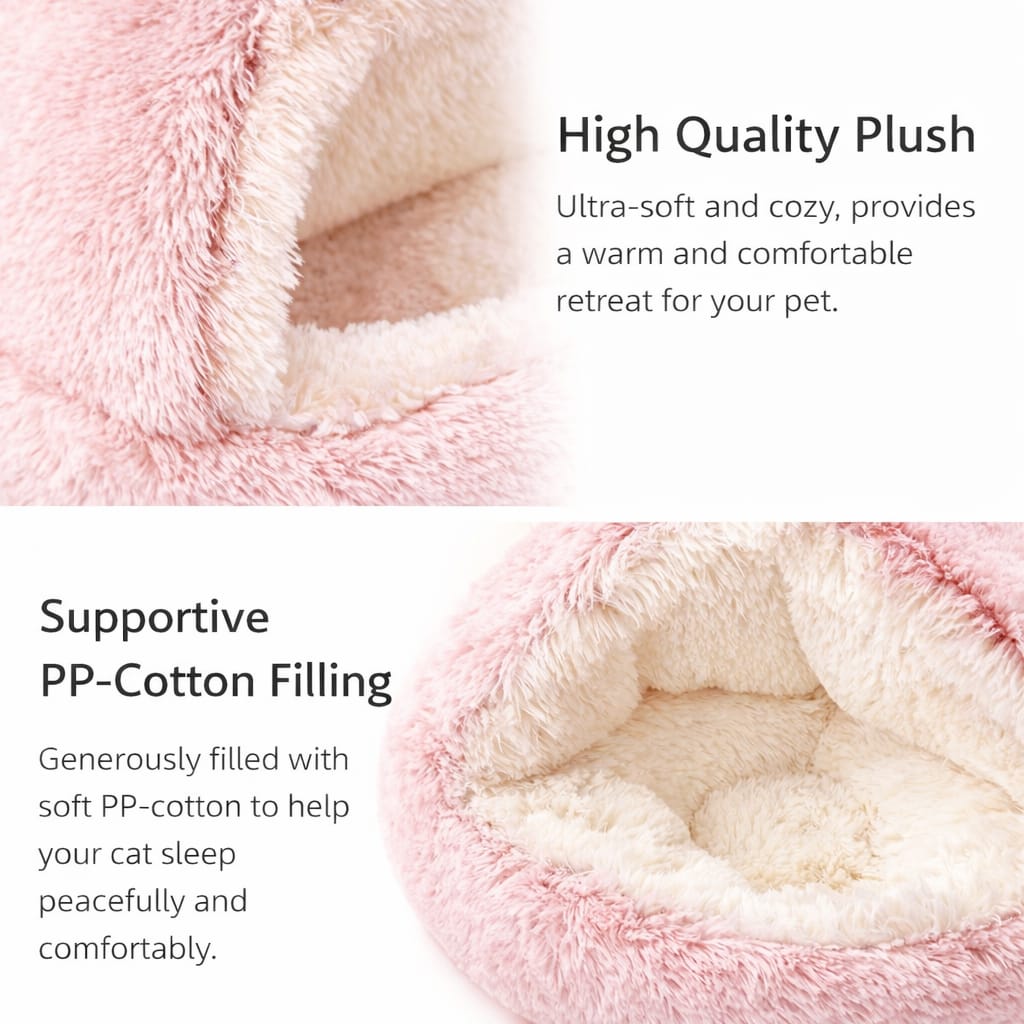 PURRLIT ™ Plush Cat Bed Cave