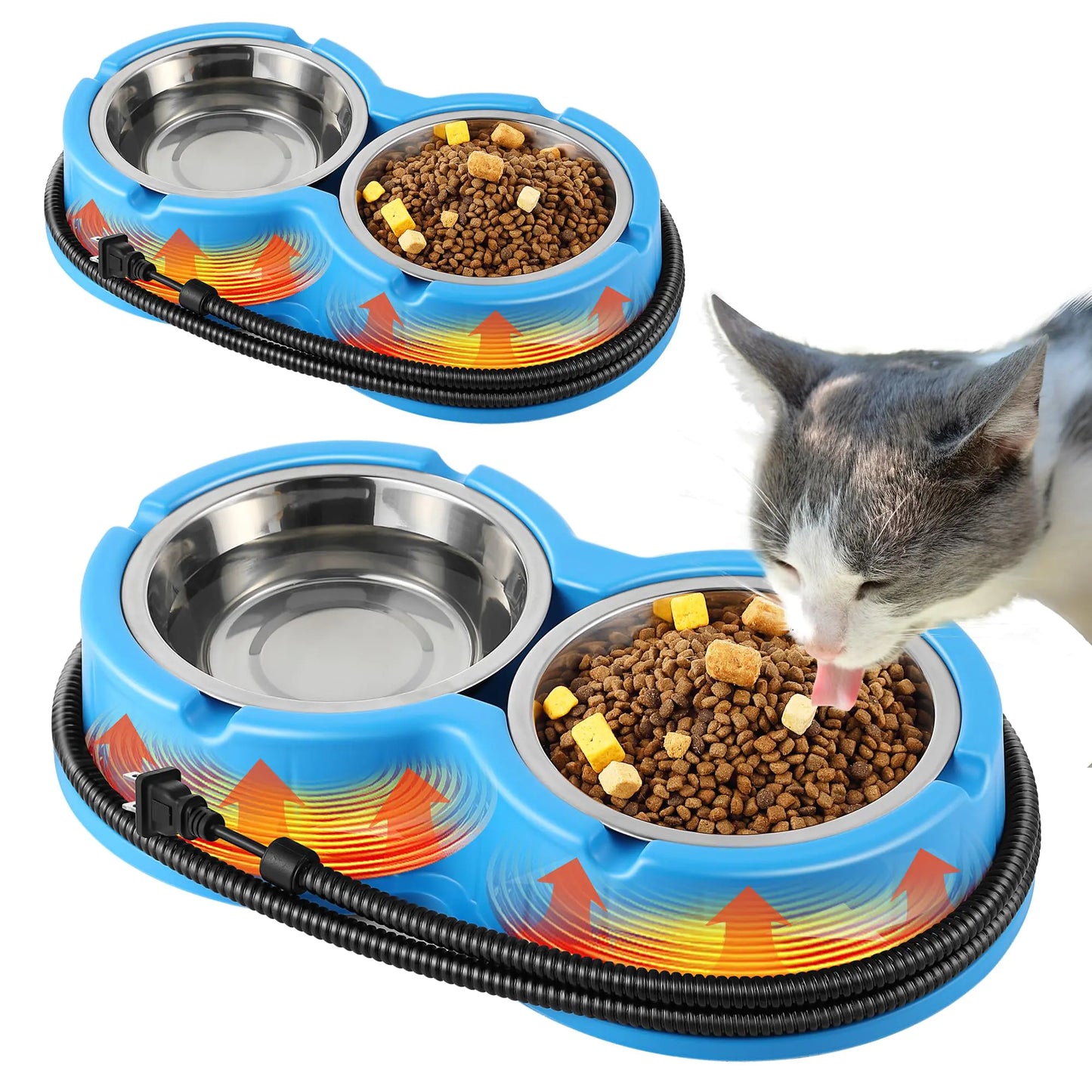 Smart Heated Dual Cat Bowl