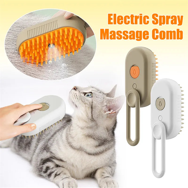 PURRLIT ™ Electric Steam Cat Grooming Brush