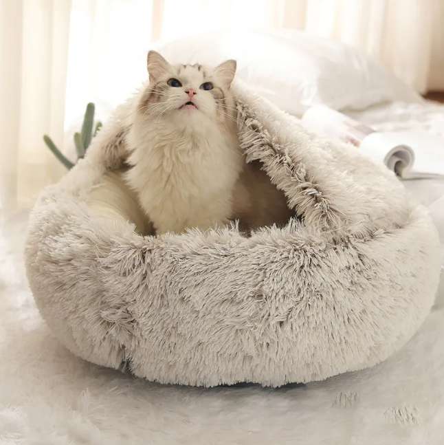 PURRLIT ™ Plush Cat Bed Cave