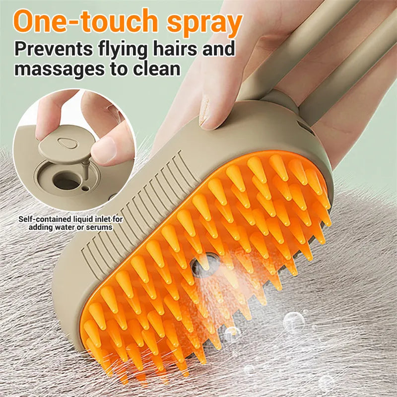 PURRLIT ™ Electric Steam Cat Grooming Brush