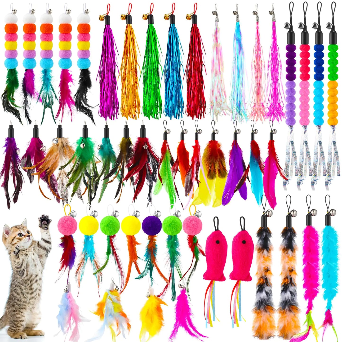Cat Feather Refill Set - 50 Pieces